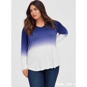 Torrid Hoodie Super Soft Lips Tie Dye Navy Blue Ombre Sz 2 (2X)